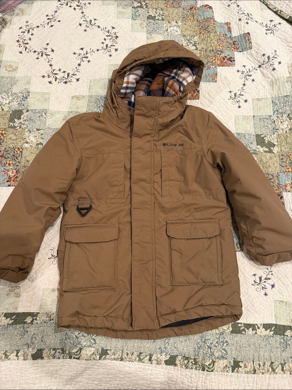 Columbia Brown Hooded Kids Puffer Jacket size 4/5